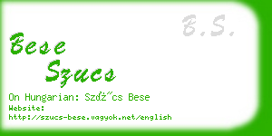 bese szucs business card
